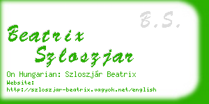 beatrix szloszjar business card