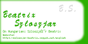 beatrix szloszjar business card